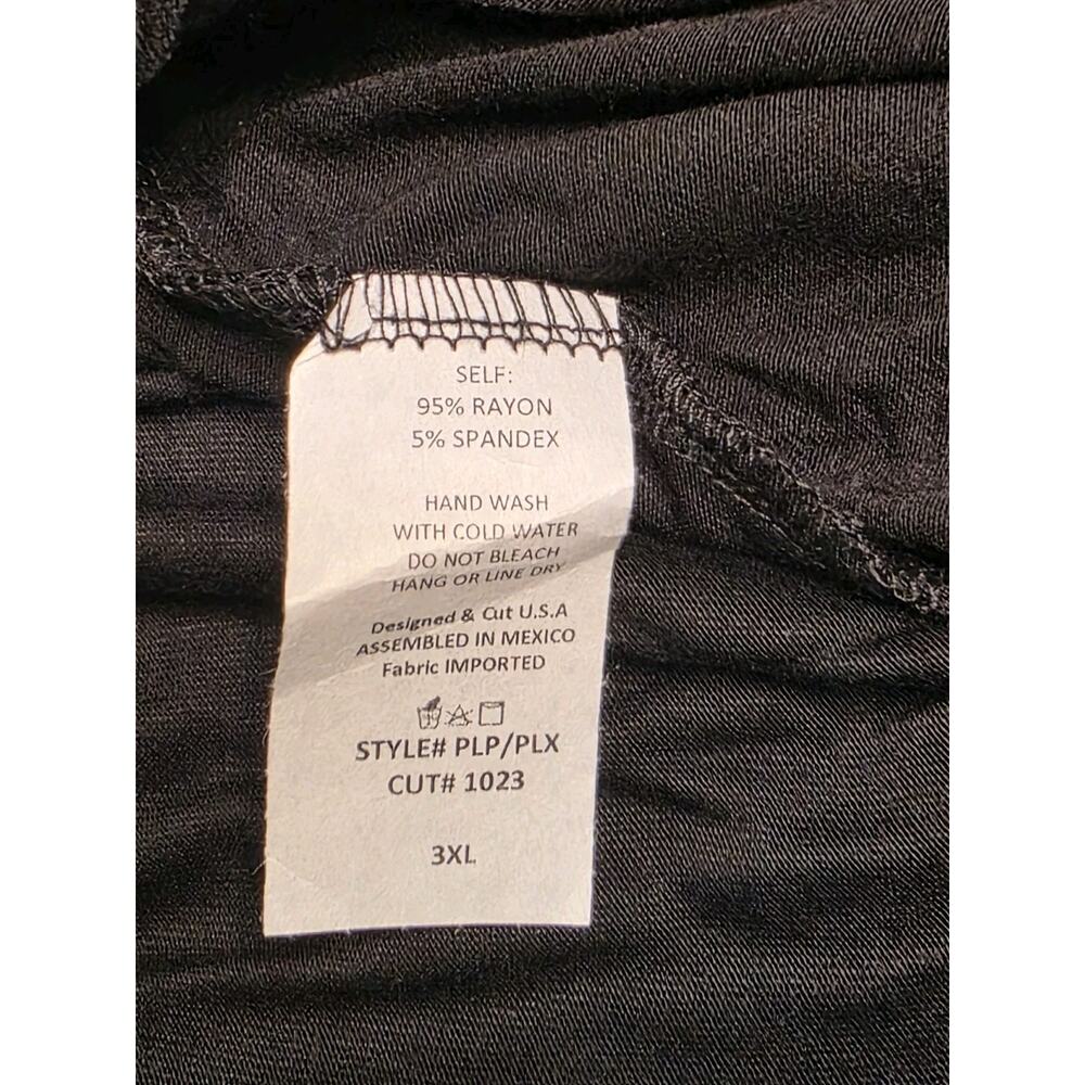 Womens 3XL Black Wide Leg Palazzo Pants Elastic Waist Casual Lounge - Picture 4 of 8